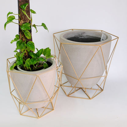 ワイヤーフロートポット ゴールド フラワースタンド 鉢台 植木鉢スタンド デザイン性の高い 8号鉢対応 6号鉢対応