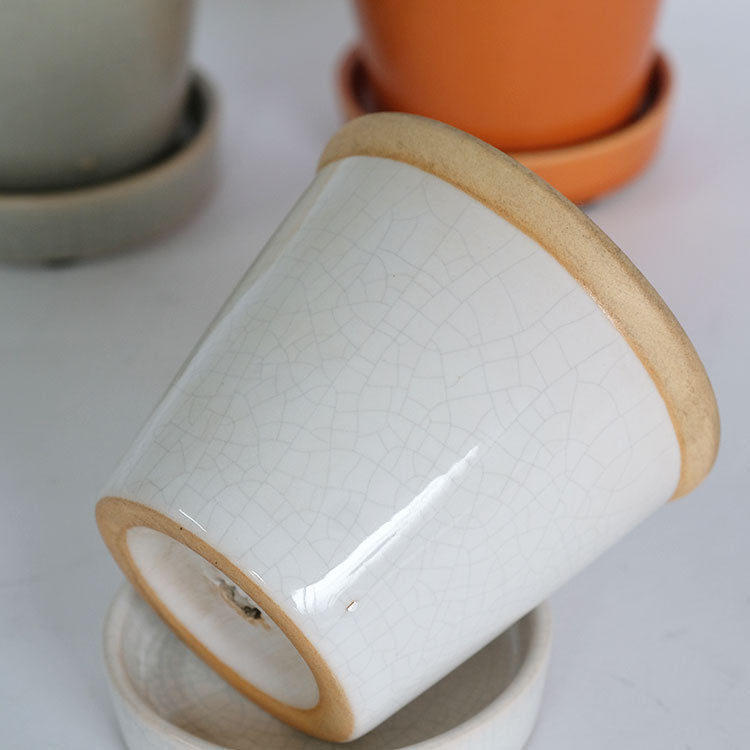 植木鉢  glossy pot 10 おしゃれ 陶器鉢 パステルカラーカラフル 径10cm 高9cm 底穴あり