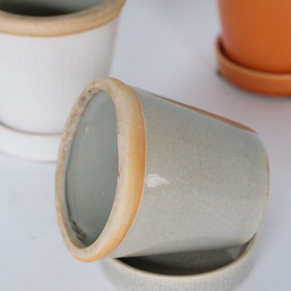 植木鉢  glossy pot 10 おしゃれ 陶器鉢 パステルカラーカラフル 径10cm 高9cm 底穴あり