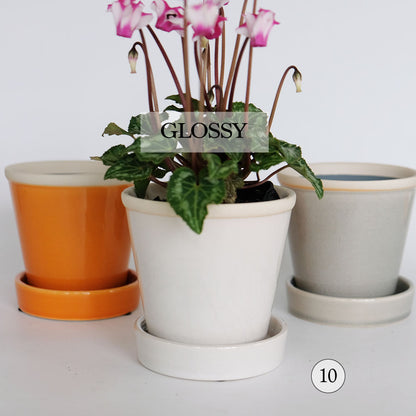 植木鉢  glossy pot 10 おしゃれ 陶器鉢 パステルカラーカラフル 径10cm 高9cm 底穴あり