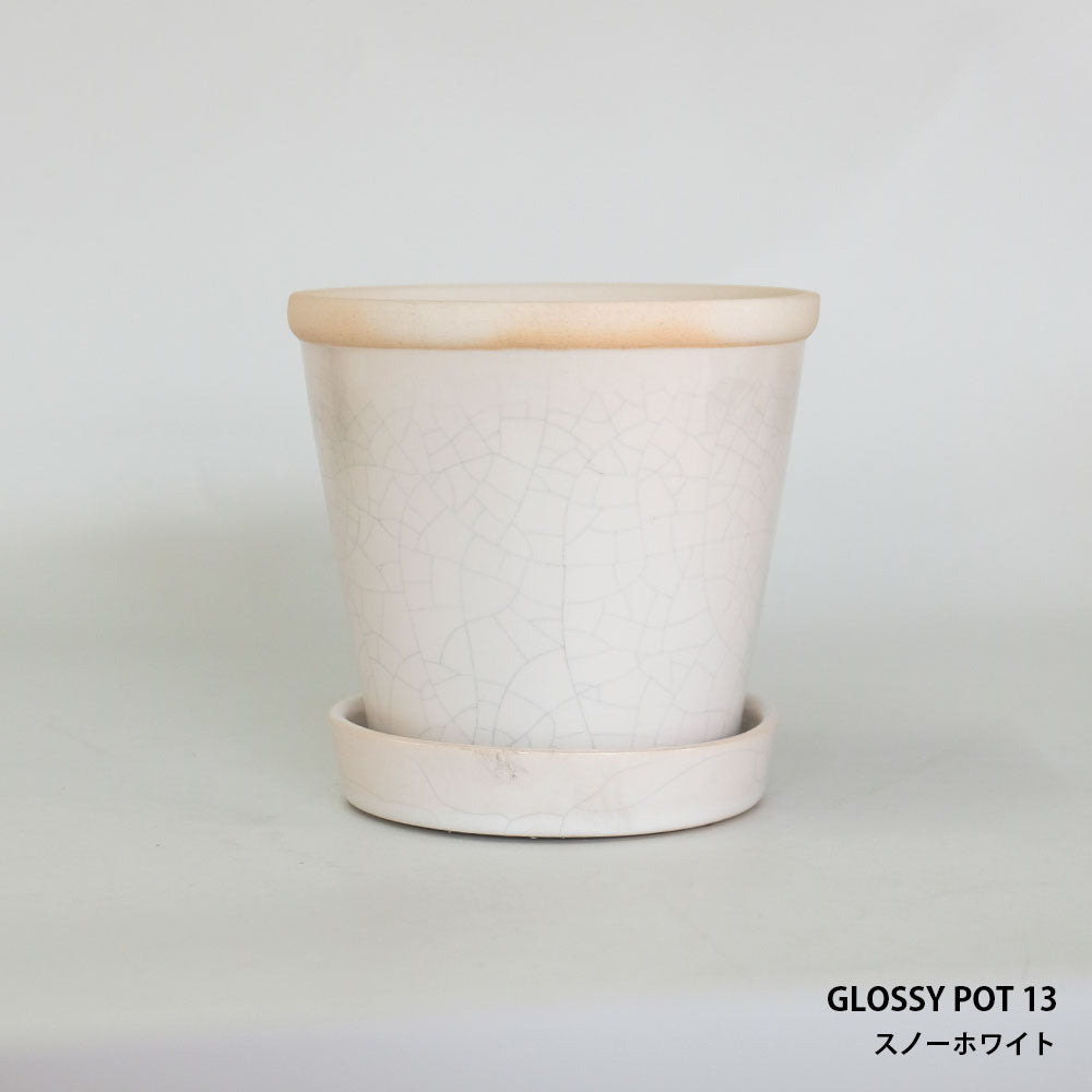 glossy pot 13 植木鉢 おしゃれ 陶器鉢 パステルカラー カラフル 室内 径13cm 高11.5cm 底穴あり