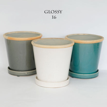 植木鉢  glossy pot 16 おしゃれ 陶器鉢 パステルカラー カラフル 径16cm 高16cm 底穴あり