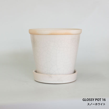 植木鉢  glossy pot 16 おしゃれ 陶器鉢 パステルカラー カラフル 径16cm 高16cm 底穴あり