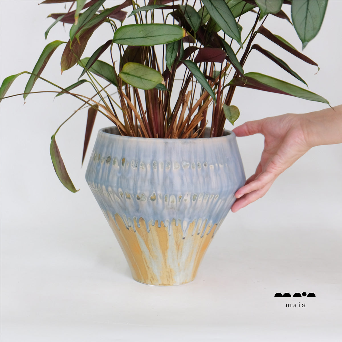 鉢カバー ゴロンド おしゃれ 陶器 maia  径23cm 高さ22cm マイア
