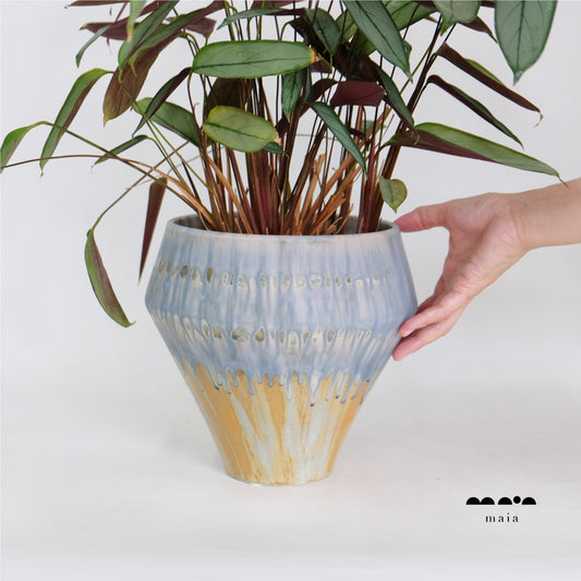 鉢カバー ゴロンド おしゃれ 陶器 maia  径23cm 高さ22cm マイア