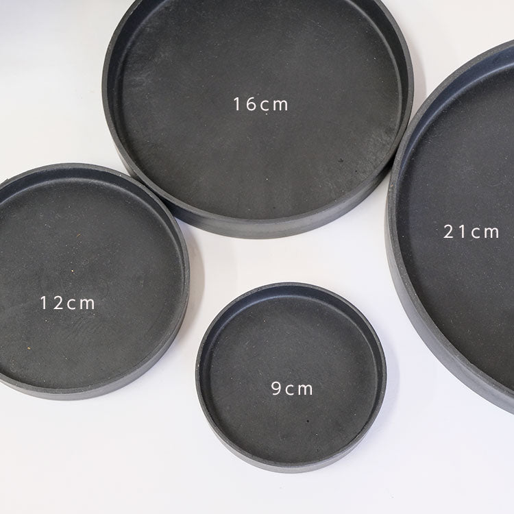 ブラックポット用受皿 21cm サボテン 頑丈 おしゃれ 塊根植物 多肉 黒プラスチック鉢 コーデックス