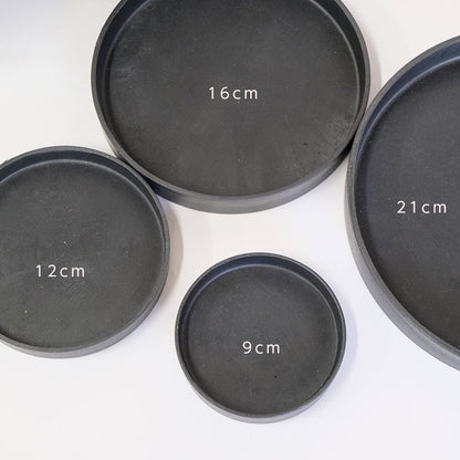 ブラックポット用受皿 21cm サボテン 頑丈 おしゃれ 塊根植物 多肉 黒プラスチック鉢 コーデックス