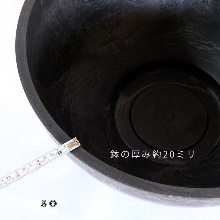 植木鉢 プラ鉢 ブラックポット タフbowl 50 サボテン　頑丈おしゃれ　塊根植物　多肉　黒プラスチック鉢  コーデックス