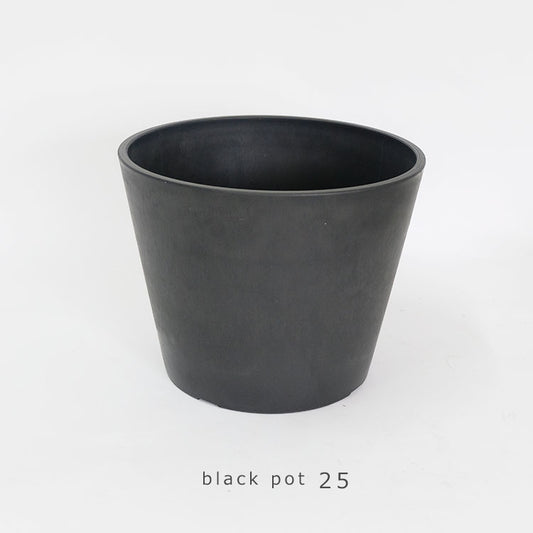 植木鉢 ブラックポット 25 サボテン 頑丈 おしゃれ 塊根植物 多肉植物 黒プラスチック鉢 black plastic pot 径25.5cm 高さ20cm