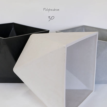 植木鉢 おしゃれ 大型 ポリへドロン30 多肉植物 サボテン プラスチック 30cm 30cm 高さ26cm 睡蓮鉢 メダカ ホワイト グレー ブラック