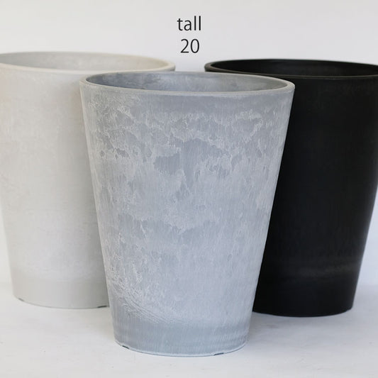 プラポット トール20 サボテン 頑丈 おしゃれ 塊根植物 多肉 黒プラスチック鉢 コーデックス 径20cm 高さ25cm 深鉢 ホワイト グレー ブラック