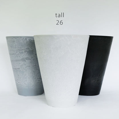 植木鉢 ブラックポット トール26 サボテン 頑丈 おしゃれ 塊根植物 多肉プラ鉢 径26cm 高さ33cm 深鉢 ホワイト グレー ブラック