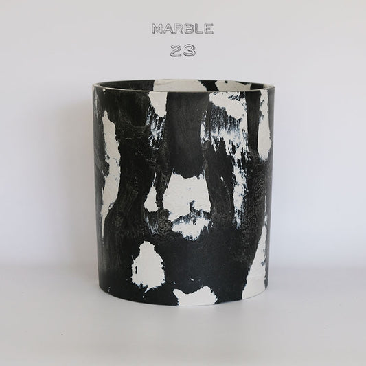 マーブルシリンダーポット23 黒白 サボテン 頑丈 おしゃれ 径23cm 高さ26cm 塊根植物 多肉 コーデックス プラスチック鉢