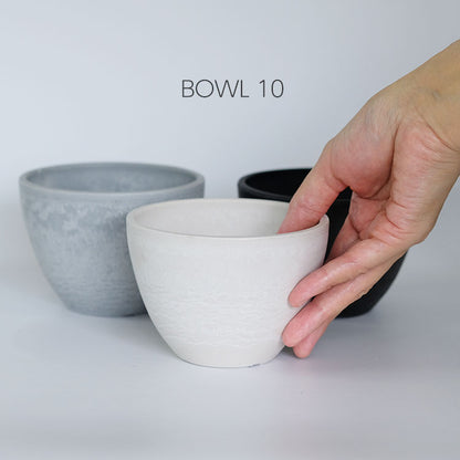 植木鉢 プラポット bowl 10 black plastic pot 径10.5cm 高さ8cm 3号 ホワイト ライトグレー アガベ コーデックス サボテン