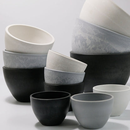 植木鉢 プラ鉢 おしゃれ 軽い プラポット mini bowl 8マーブル 頑丈 塊根植物 多肉 黒プラスチック鉢