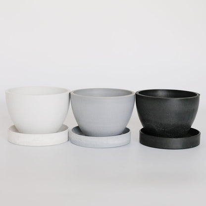 植木鉢 プラ鉢 おしゃれ 軽い プラポット mini bowl 8マーブル 頑丈 塊根植物 多肉 黒プラスチック鉢