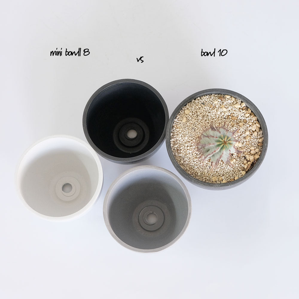 植木鉢 プラ鉢 おしゃれ 軽い プラポット mini bowl 8マーブル 頑丈 塊根植物 多肉 黒プラスチック鉢