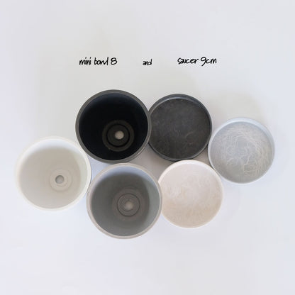 植木鉢 プラ鉢 おしゃれ 軽い プラポット mini bowl 8マーブル 頑丈 塊根植物 多肉 黒プラスチック鉢