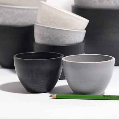植木鉢 W&G ポット bowl 20 サボテン 頑丈 おしゃれ 塊根植物 多肉 黒プラスチック鉢 ホワイト グレー