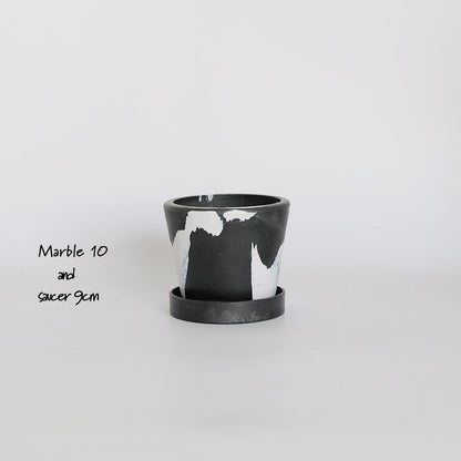 黒プラ鉢 マーブルポット 10 サボテン 頑丈 おしゃれ 塊根植物 多肉 黒プラスチック鉢 コーデックス 径10cm 高さ8cm 3号