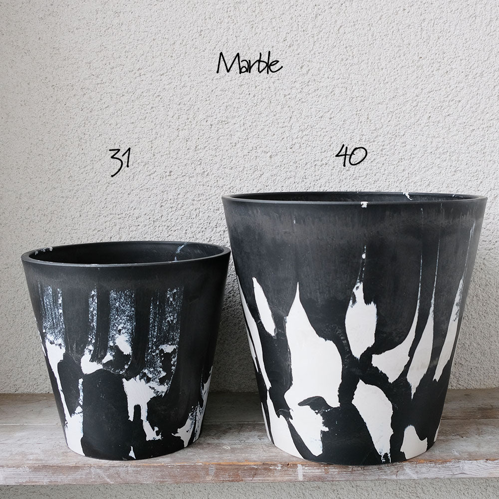 黒プラ鉢  マーブルポット31ハイタイプ 頑丈 塊根植物 多肉 黒プラスチック鉢 コーデックス 径31cm 高さ30cm 黒白