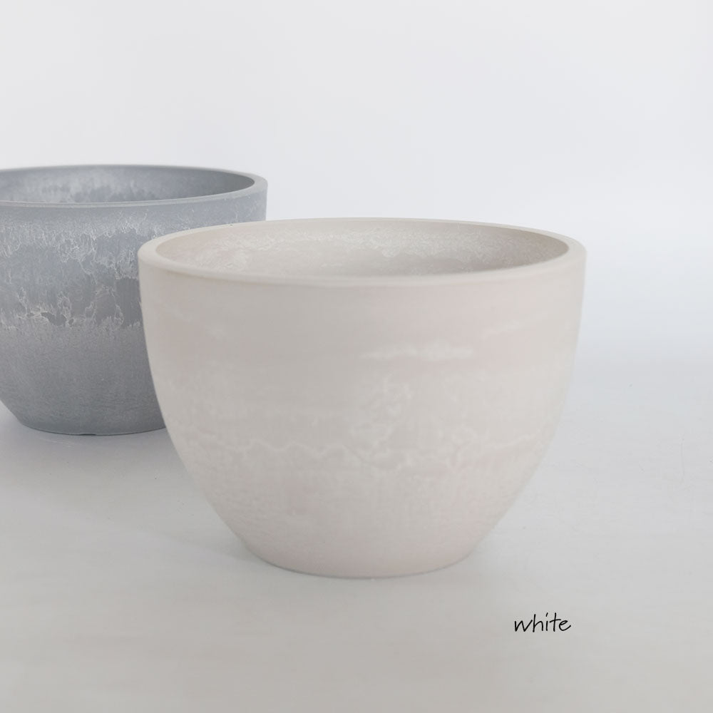 植木鉢 W&G ポット bowl 20 サボテン 頑丈 おしゃれ 塊根植物 多肉 黒プラスチック鉢 ホワイト グレー