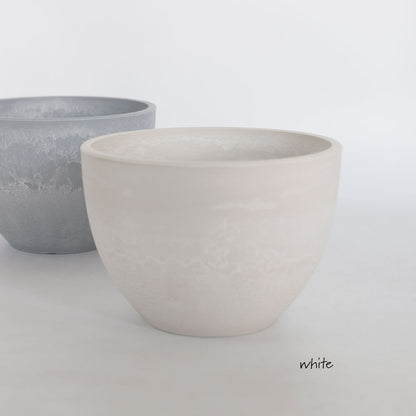 植木鉢 W&G ポット bowl 20 サボテン 頑丈 おしゃれ 塊根植物 多肉 黒プラスチック鉢 ホワイト グレー