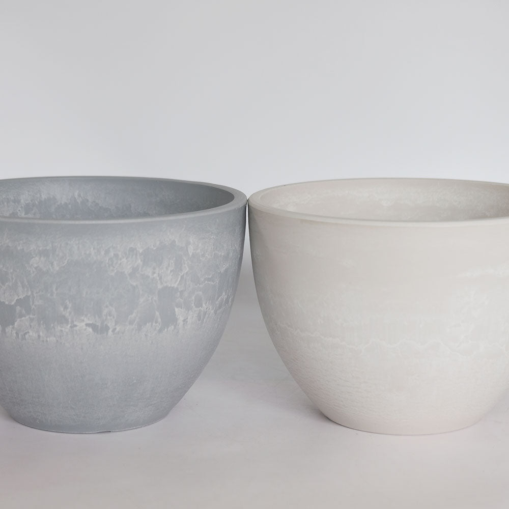 植木鉢 W&G ポット bowl 20 サボテン 頑丈 おしゃれ 塊根植物 多肉 黒プラスチック鉢 ホワイト グレー