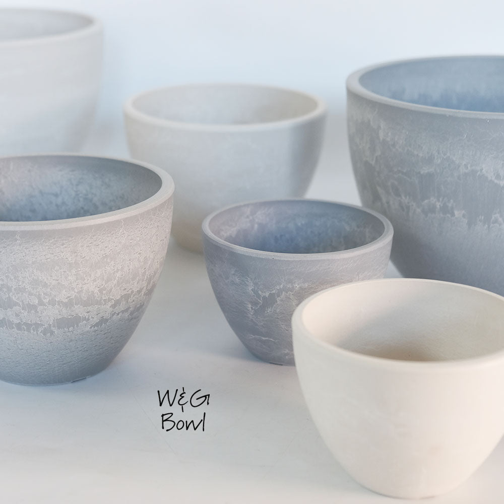 植木鉢 w＆G bowl 15 サボテン 頑丈 おしゃれ 塊根植物 多肉 黒プラスチック鉢 径15cm 高さ11cm ホワイト グレー