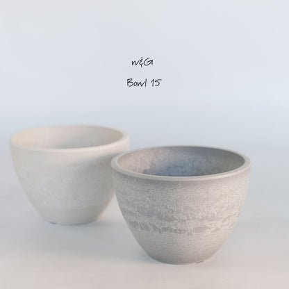 植木鉢 w＆G bowl 15 サボテン 頑丈 おしゃれ 塊根植物 多肉 黒プラスチック鉢 径15cm 高さ11cm ホワイト グレー