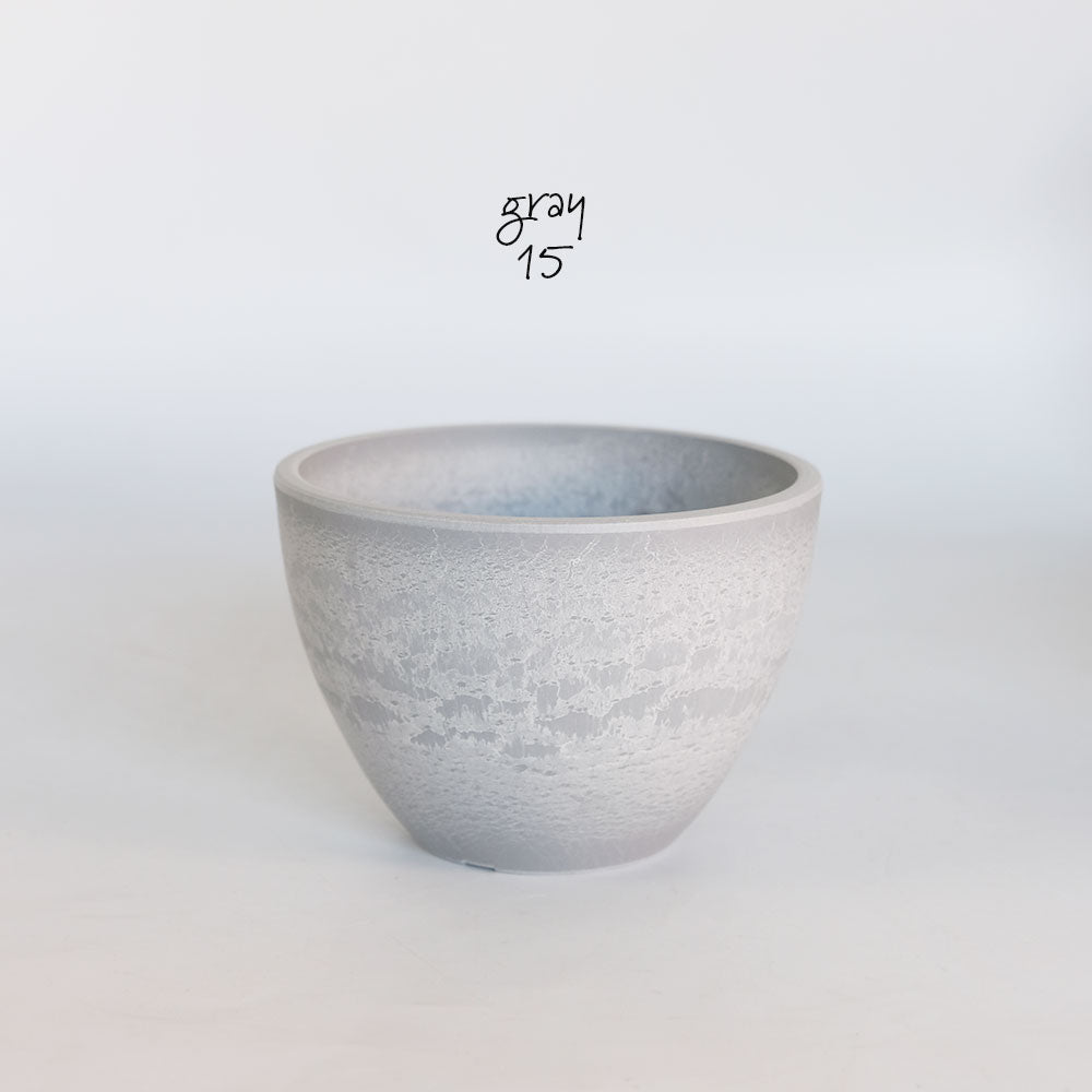 植木鉢 w＆G bowl 15 サボテン 頑丈 おしゃれ 塊根植物 多肉 黒プラスチック鉢 径15cm 高さ11cm ホワイト グレー