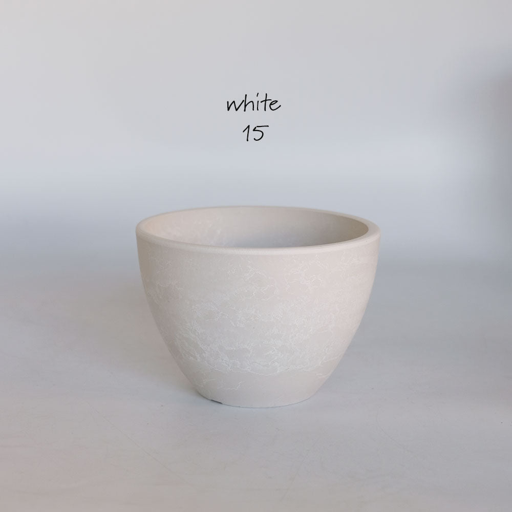 植木鉢 w＆G bowl 15 サボテン 頑丈 おしゃれ 塊根植物 多肉 黒プラスチック鉢 径15cm 高さ11cm ホワイト グレー
