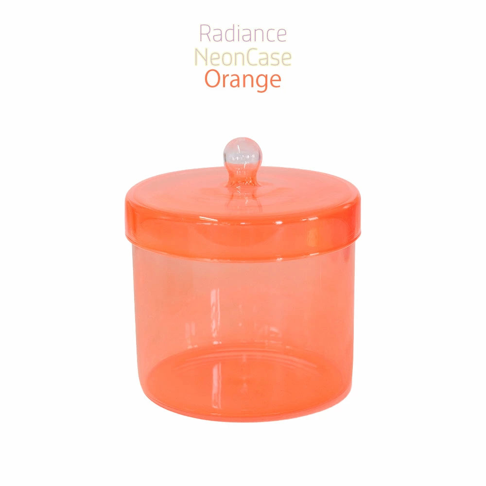 ガラスケース ネオンカラーRadiance Neon Case 蓋付き 黄色 ピンク オレンジ 紫 一輪挿し ポップ ビタミンカラー 軽量 ガラス 平成レトロ |