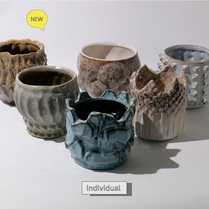 植木鉢 ユニーク individual pot FK 陶器鉢 底穴あり セラミックポット 変形鉢
