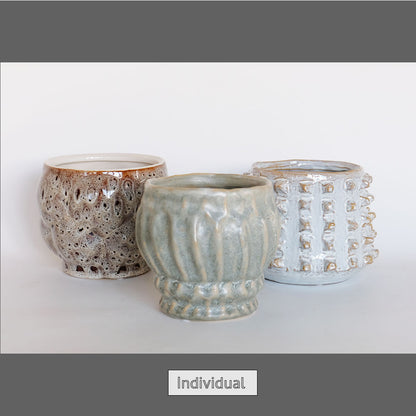 植木鉢 ユニーク individual pot FK 陶器鉢 底穴あり セラミックポット 変形鉢