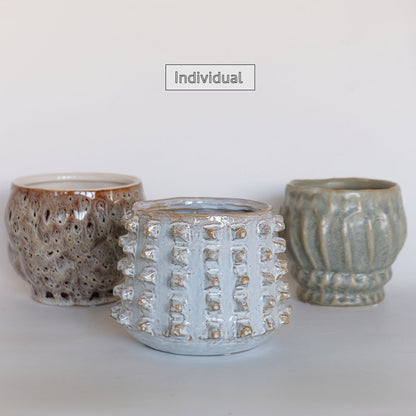 植木鉢 ユニーク individual pot FK 陶器鉢 底穴あり セラミックポット 変形鉢