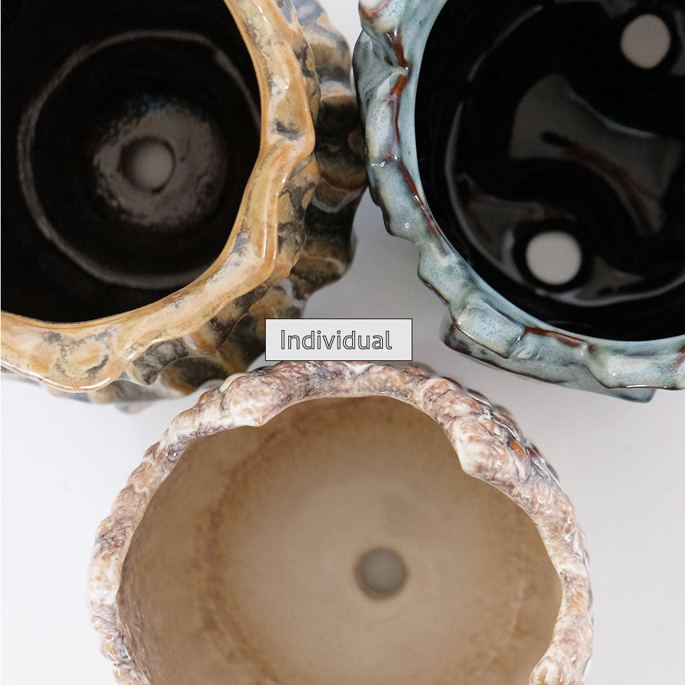 植木鉢 ユニーク individual pot FK 陶器鉢 底穴あり セラミックポット 変形鉢