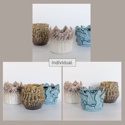 植木鉢 ユニーク individual pot FK 陶器鉢 底穴あり セラミックポット 変形鉢