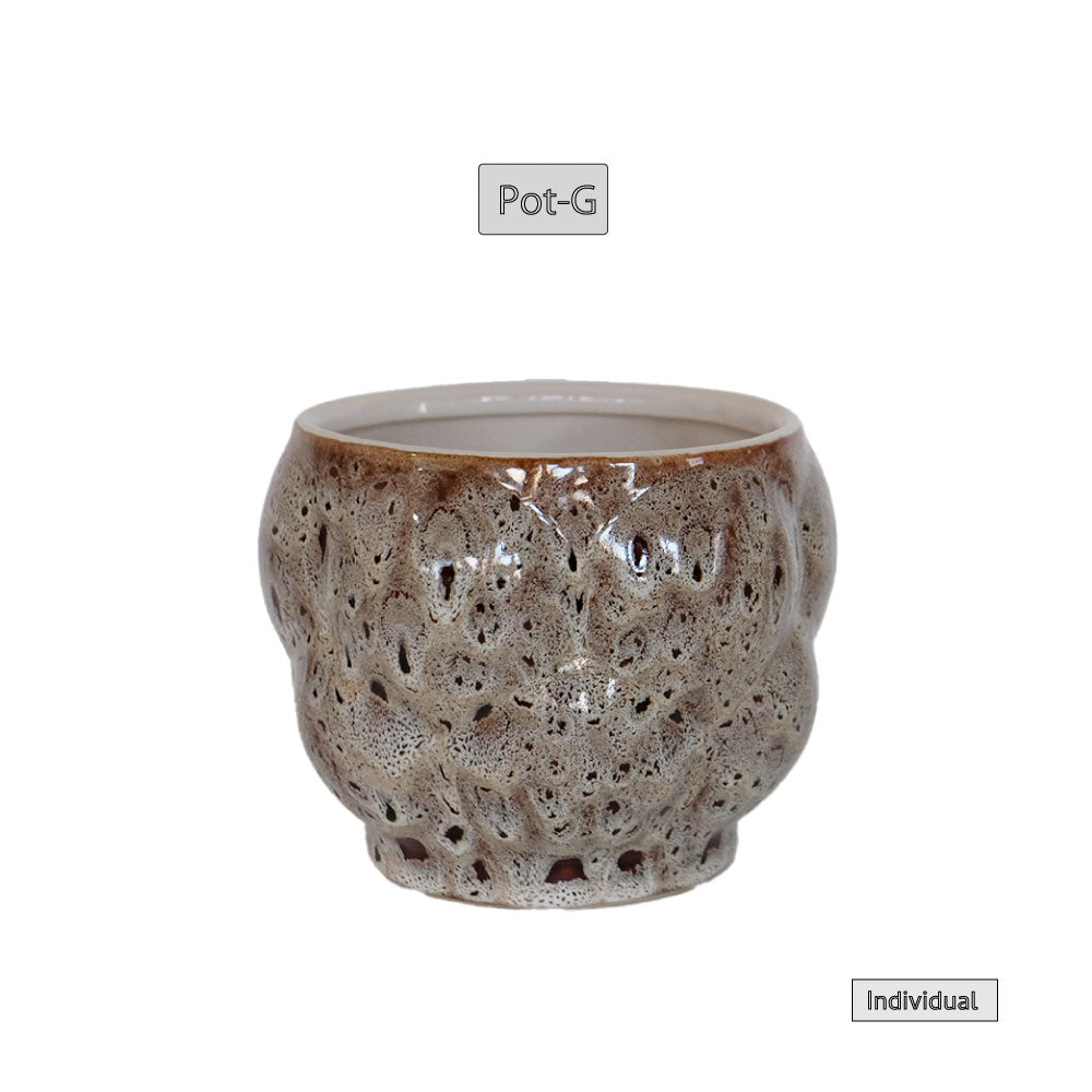 植木鉢 ユニーク individual pot FK 陶器鉢 底穴あり セラミックポット 変形鉢