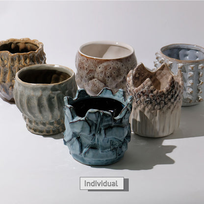 植木鉢 ユニーク individual pot FK 陶器鉢 底穴あり セラミックポット 変形鉢