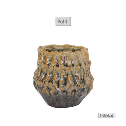植木鉢 ユニーク individual pot FK 陶器鉢 底穴あり セラミックポット 変形鉢