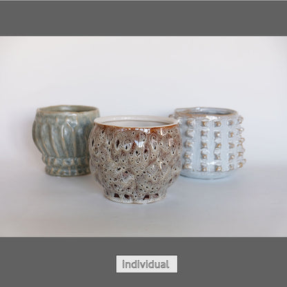植木鉢 ユニーク individual pot FK 陶器鉢 底穴あり セラミックポット 変形鉢