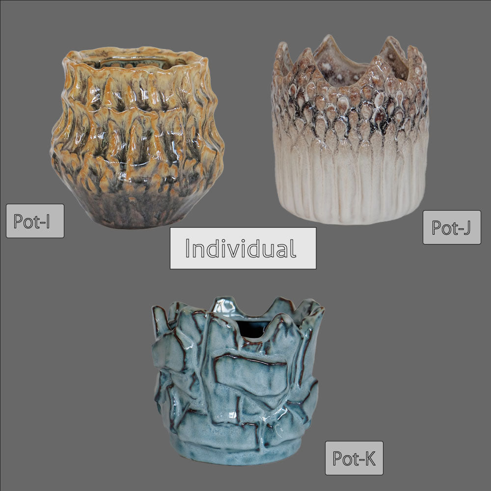 植木鉢 ユニーク individual pot FK 陶器鉢 底穴あり セラミックポット 変形鉢