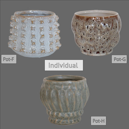 植木鉢 ユニーク individual pot FK 陶器鉢 底穴あり セラミックポット 変形鉢