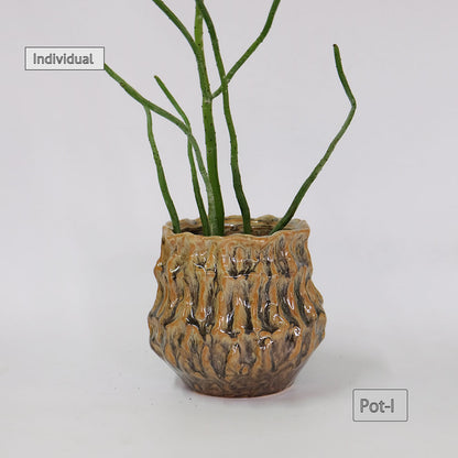 植木鉢 ユニーク individual pot FK 陶器鉢 底穴あり セラミックポット 変形鉢