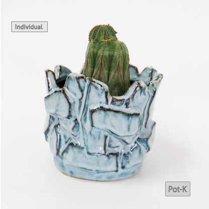 植木鉢 ユニーク individual pot FK 陶器鉢 底穴あり セラミックポット 変形鉢