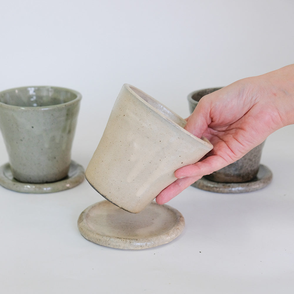 植木鉢 Lisse りっせ10 陶器鉢 常滑 和風 径10.5cm 高10.5cm 底穴あり tronco