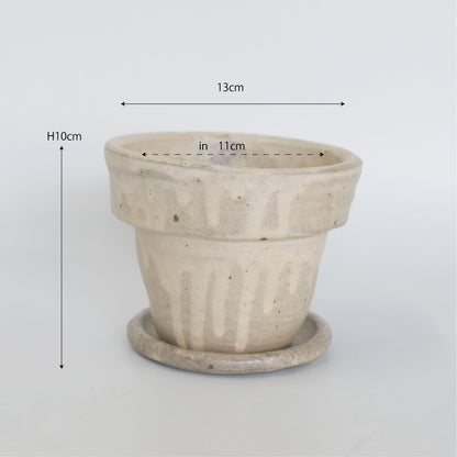 植木鉢 Lisse りっせ13 陶器鉢 常滑 和風 径13cm 高10cm 底穴あり