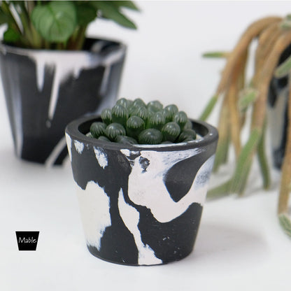 黒プラ鉢 マーブルポット 10 サボテン 頑丈 おしゃれ 塊根植物 多肉 黒プラスチック鉢 コーデックス 径10cm 高さ8cm 3号