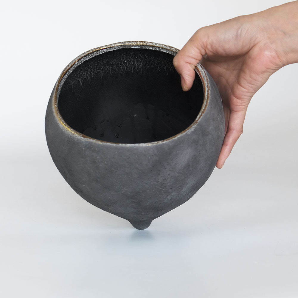 はなのさとL 植木鉢 おしゃれ セラミック 和洋折衷 底穴あり 径17.5cm 高16.5cm 底穴あり